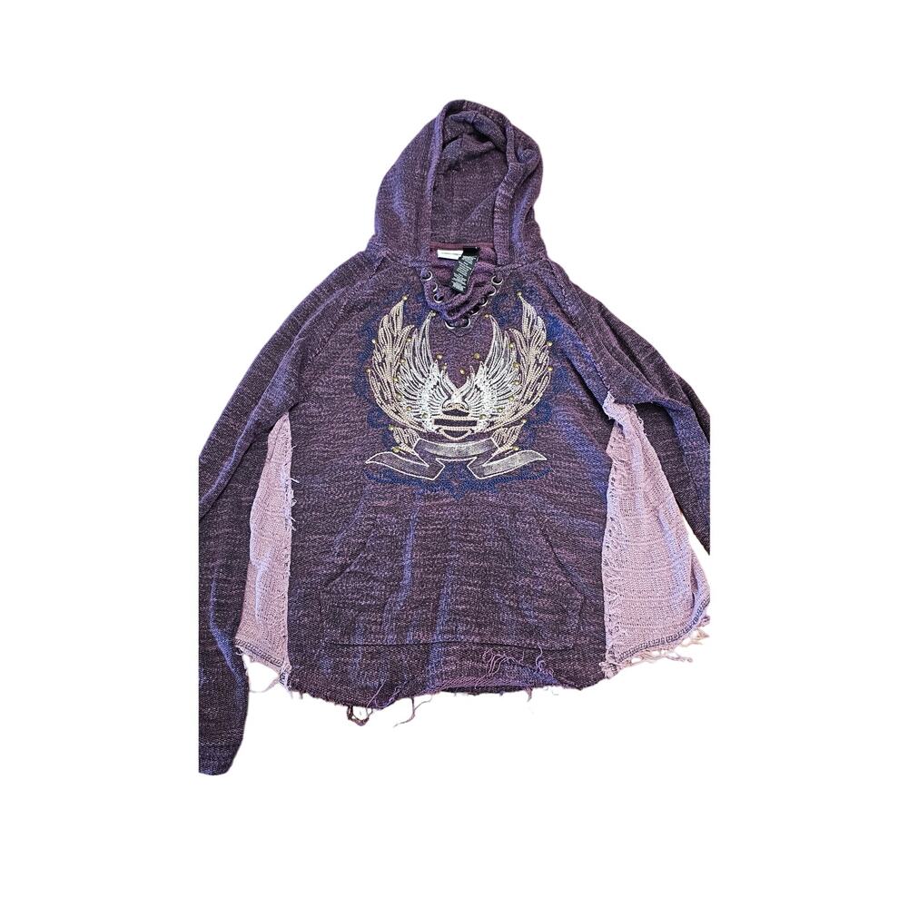 Purple Knit Harley Davidson studded and embroidered size large sweatshirt